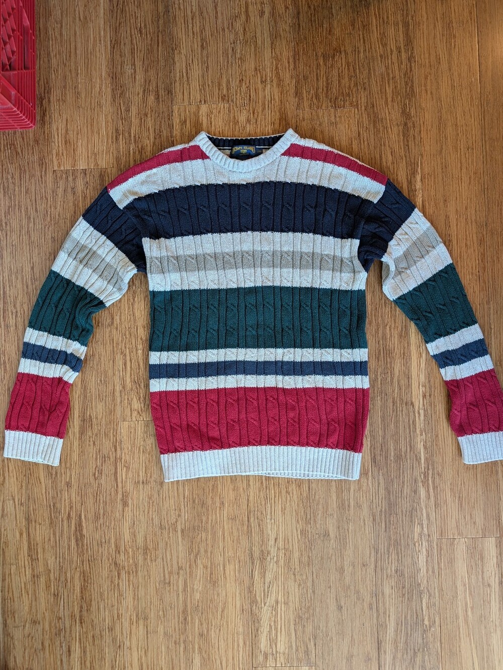 90s Y2K Vintage Men's Striped Cotton Sweater 2XL